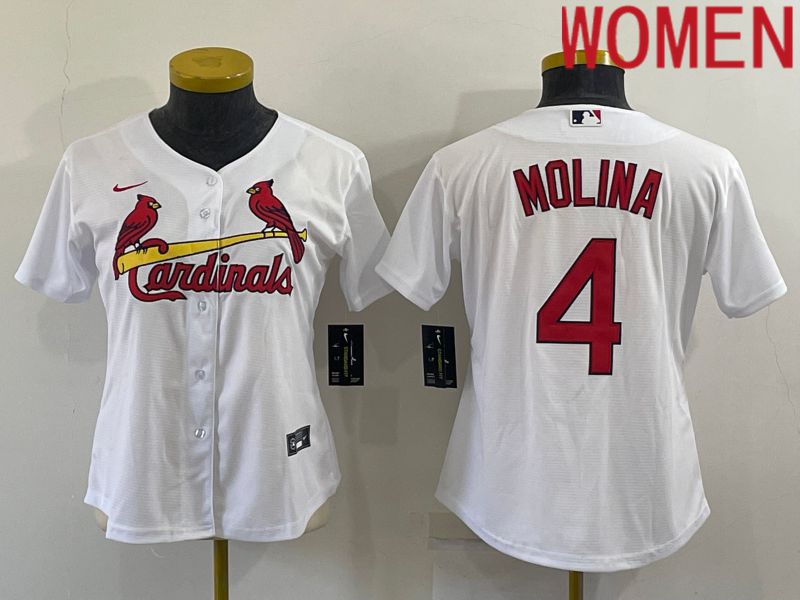 Women St.Louis Cardinals 4 Molina White Game 2022 Nike MLB Jersey